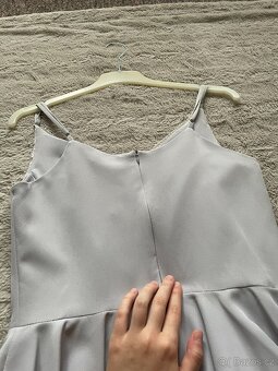 Plesové společenské krátké šaty se zdobením - bílé/šedé - 9