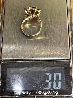 zlaty prsteň Český granát 8 karát - 9