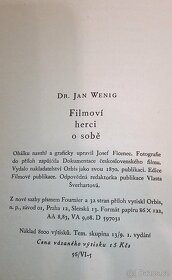 Prodám knihu: Jan Wenig; FILMOVÍ HERCI O SOBĚ; ORBIS 1959 - 9