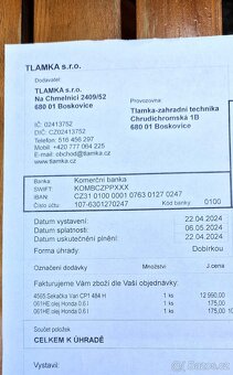Prodám sekačku VARI - motor HONDA - 9