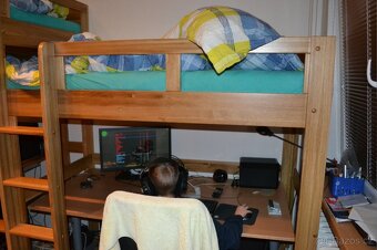 Vyvýšená 2 postel s prostorem dole,NADSTAVBA, masiv dřevo - 9