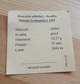Historické Půltolary - Doražba (Replika) - Proof -Certifikát - 9