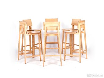 6x těžké dubové barové židle - 9