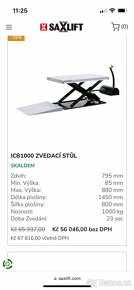 Zvedací stůl, plošina 1000 kg , motozvedák, nužkový zvedák - 9