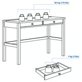 HEMNES stůl se 2 zásuvkami - 9