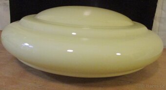 Stolní lampa art deco, mosaz, funkční, žluté sklo - 9