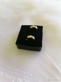 Zlaté luxusní náušnice kreolové s diamanty 0,35ct - 9