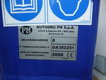 Hydraulická ruka / jeřáb PM 8 - 3x hydraulický výsuv - 9