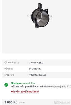 Nova nepoužitá vaha vzduchu pierburg - 9