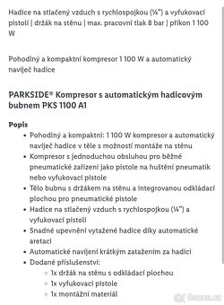Kompresor s automatickým hadicovým bubnem - 9
