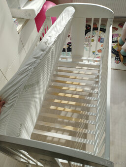 Puppolina Olina dětská kvalitní postýlka Bílá stahovací bok - 9