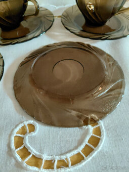 Retro kávová souprava skleněná Vereco France - 9