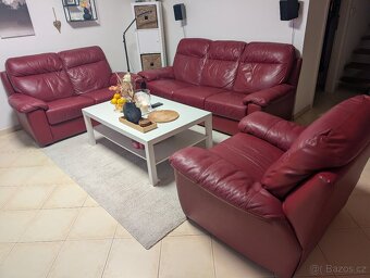Luxusní kožená sedací souprava 3+2+1 / VELKÁ SLEVA - 9