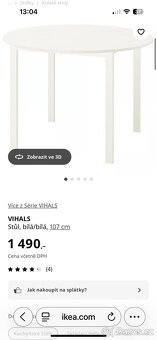 Prodám jídelní stůl IKEA VIHALS – bílý - 9