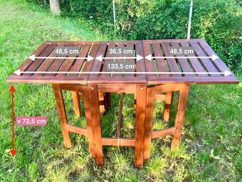 Zahradní rozkládací stůl IKEA Äpplarö, 133,5 x 70 cm - 9