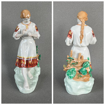 XL soška Dívka s kopretinou 29.5 cm, Polonne USSR - 9