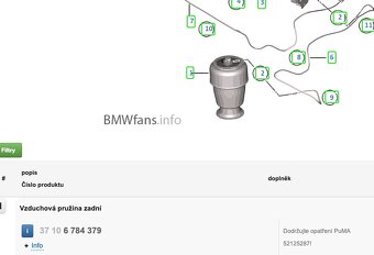 Zadní měchy pro vzduchový podvozek BMW F11 5er Touring - 9
