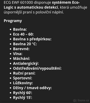 ECG Automatická pračka ( ‼️REZERVOVÁN ‼️  ) - 9