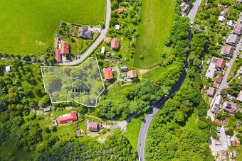 Prodej souboru pozemků (stavební část 4.407m2, ostatní 6.724 - 9