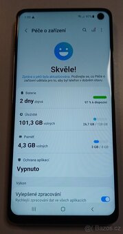 Prodám mobil Samsung Galaxy S10, 8GB/128GB, stav A - 9