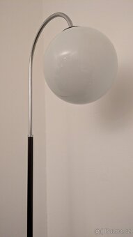 Funkcionalismus - starožitná chrom lampa + sklo Egermann - 9