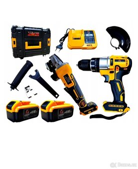Aku sada příklepová vrtačka +Úhlová bruska 2×48V//NOVÝ - 9