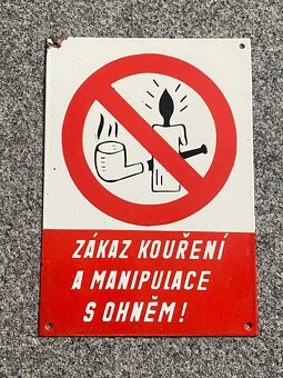 smaltovaná cedule zákaz kouření stará smaltovaná cedule - 9