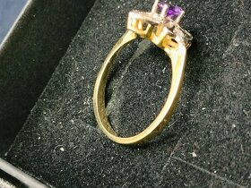 Zlaty damsky prsten Diamanty a ine Punc 0,585 Rozmer 56 - 9