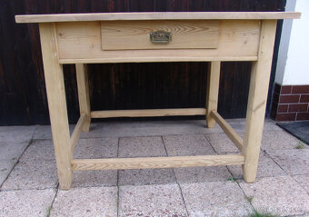 Starožitný stůl s dubovou deskou - 9