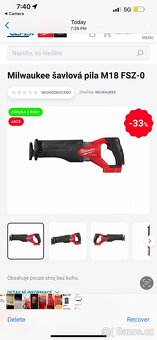 Milwaukee Fuel M18 Heavy Duty Nova Šavlova Pila na Prodej - 9