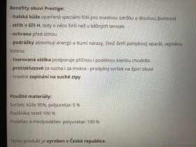 Kožené tenisky na suchý zip vel. 41 Prestige černé - 9