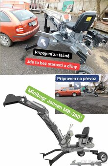 Minibagr Jansen MB-360° benzínový kráčející bagr - 9