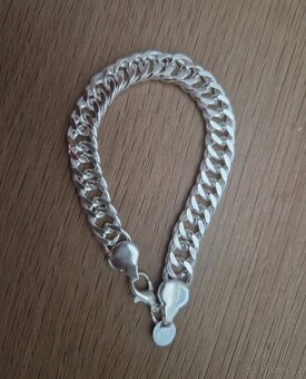 Nový dámský i pánský postříbřený náramek mohutný 20 cm - 9