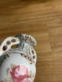 Vázička, porcelán, Royal Dux Bohemia, zdobená - 9