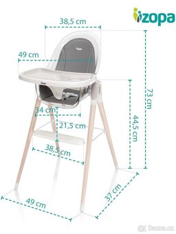 Dětská jídelní židle ZOPA Elite Pink - 9