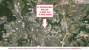 K pronájmu, skladová hala s regálovými systémy s kapacitou 2 - 9