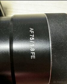 Sony A7 (ILCE-7) mk1 s objektivem Samyang AF 75mm f/1.8 - 9