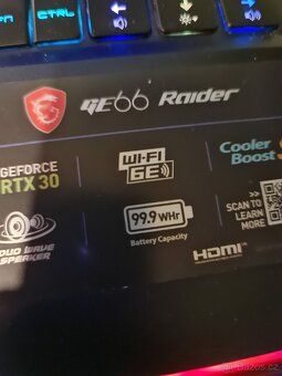 MSI GE66 Raider i7/ RTX 3070 8GB -LCD 300Hz, Záruka 17měs - 9