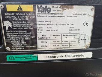 Použitý vysokozdvižný vozík Yale 3,5t, LPG - 9