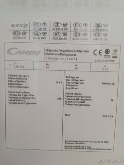 Chladnička/lednička s mrazákem CANDY, zánovní, udržováná, - 9