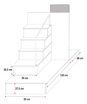 Nová multifunkční patrová postel, psací stůl, skříň - 9
