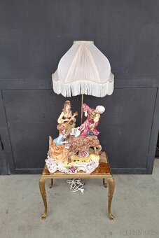 Starožitná porcelánová lampa Capodimonte - 9