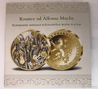 Exkluzivní medaile Mucha – Kosatce 1898 - pozlaceno - 9