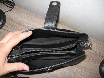 ELEGANTNI KOŽENA KABELKA  ČERNA - NOVA - 9