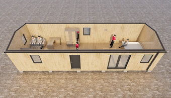 Modulový dům/rekreační chata 13x4,2x3m ve stavu Hruba stavba - 9