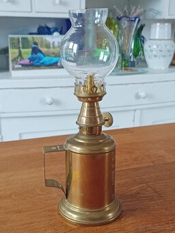 FRANCOUZSKÁ STAROŽITNÁ MOSAZNÁ LAMPA GAUDARD–OLYMPE,CCA 1925 - 9