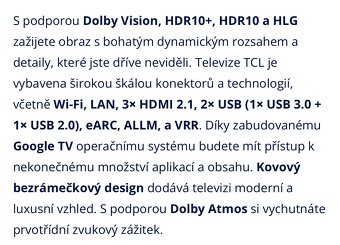 Tv TCL 55P755 4K 139 cm záruka účtenka rok a pul - 9
