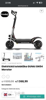 Elektrokoloběžka 5600w gunai monster - 9