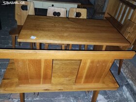 Celo dubový jídelní Retro komplet - 9
