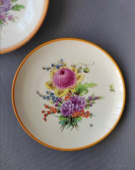 Nádherný porcelánový talíře (Míšeňský Kytice) - 9
